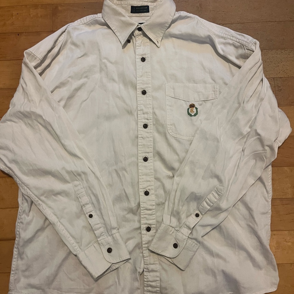 Vintage Chaps Ralph Lauren White Button-Up Shirt